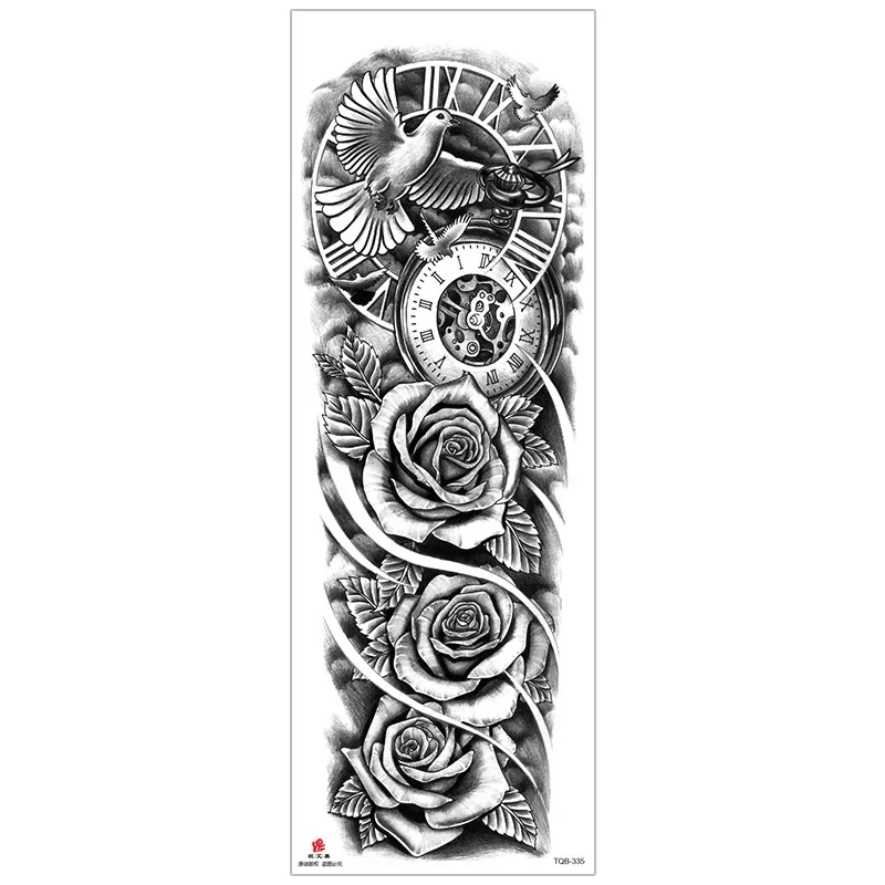 10 Stuks Volledige Arm Waterdichte Tattoo Sticker Indian Grote Bloem Arm Tijdelijke Tattoo Sticker Body Art Nep Tattoo Cuckold Accessoire