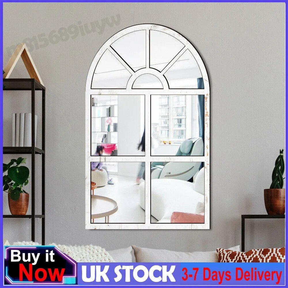 Wooden Frame Arch Mirror Decals Wall Self Adhesive Acrylic Mirror Home Decor