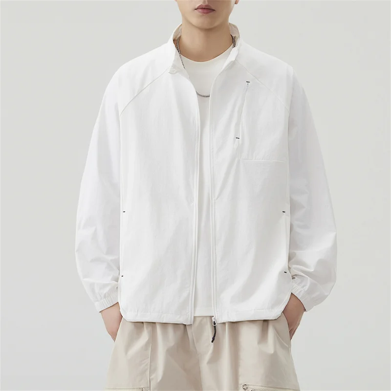 Men's UPF50+ Sun Protection Jacket,Lightweight Breathable Half-Zip HoodedWindbreaker, Summer Quick-Dry Anti-UVShirt for Outdoor