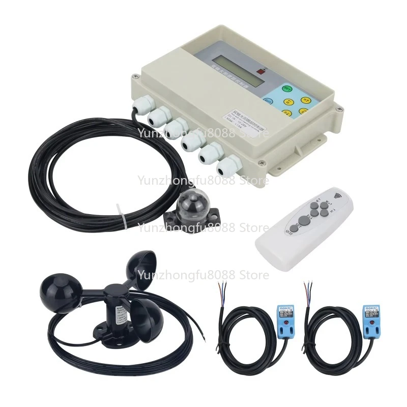 وحدة تحكم في تعقب الطاقة الشمسية ثنائية المحور مع جهاز تحكم عن بعد ومستشعر سرعة الرياح و2 مفاتيح حد القرب لضبط الألواح الشمسية