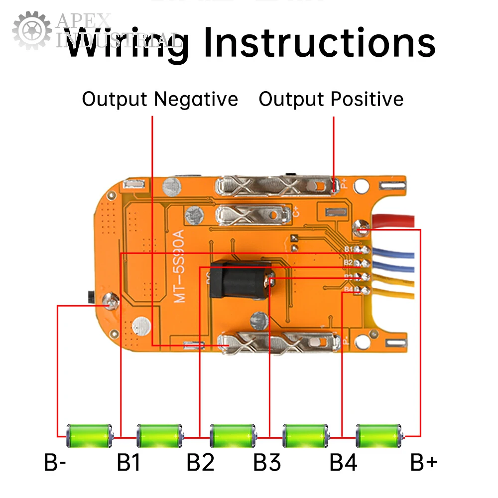 5S 21V 80A 90A BMS Lithium Battery Protection Board Overcharge/Discharge/Short Circuit Protection Circuit Board for Power Tool