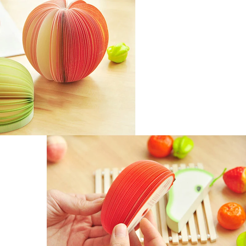 4pcs Fruit Shape Self-Stick Note Self Adhesive Label 125sheets/Pack Message,List,Record,Reminder,Education & Office Supplies