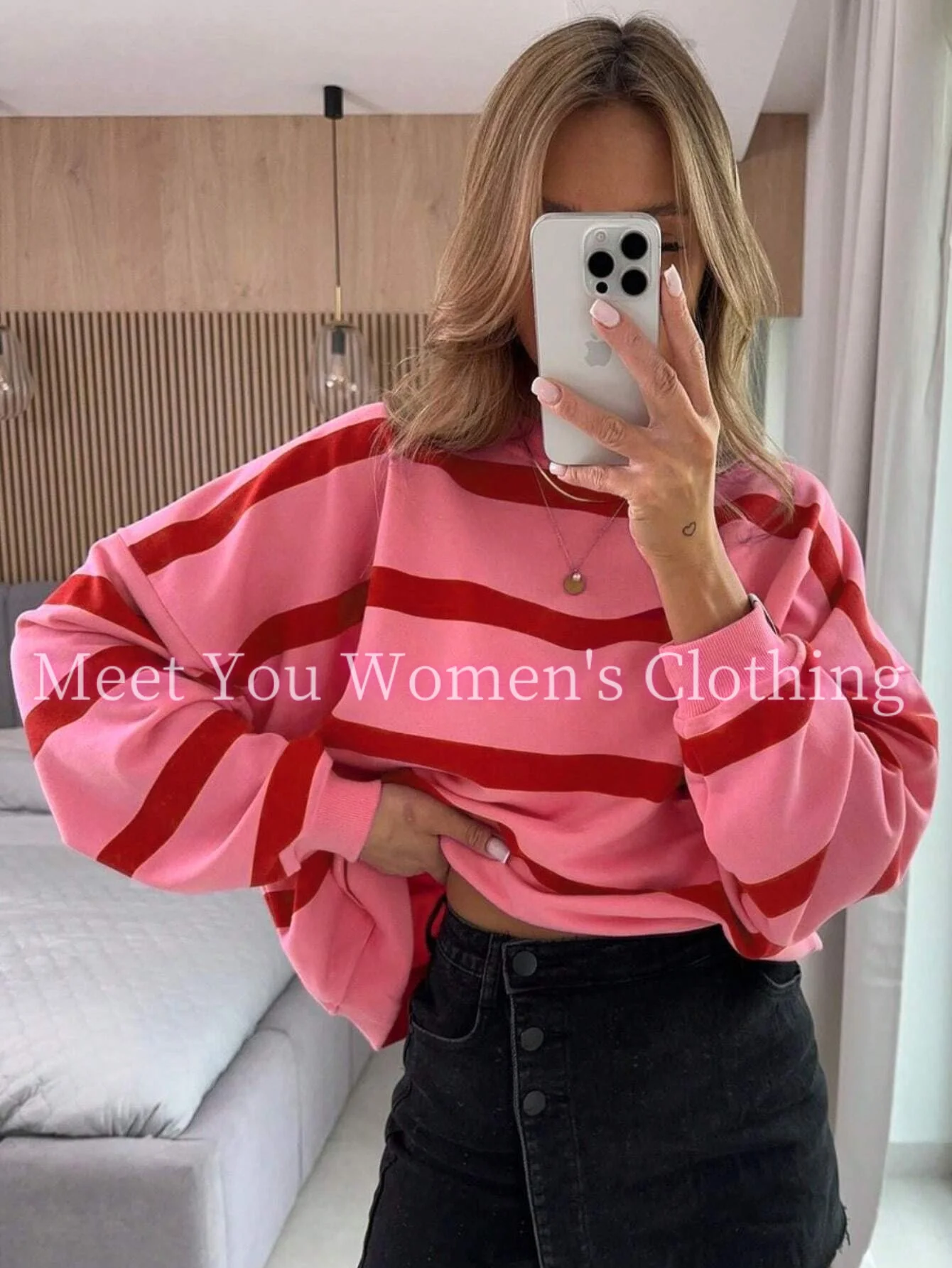 

stripes Printed Women's Sweatshirts Graphic Oversized Hoodies Fashion Long Sleeve Women Clothing Tops female Sweatshirts