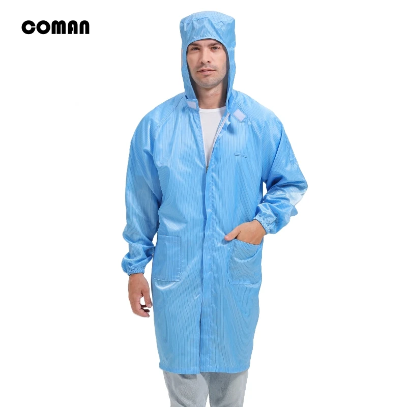 

Антистатическая одежда без пыли, покраска автомобиля, электронная заводская мастерская, пыленепроницаемая чистая одежда, пальто с капюшоном для пищевой фабрики