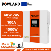 POWLAND Hybrid Solar Inverter 4000W MPPT 24V Pure Sine Wave Solar Inverter 3500VA 500V PV Input 100A Solar Controller With WIFI