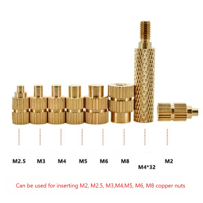 8pcs 3D Printing Workpiece Heat Melt Insert Nut Iron Tip M2 M2.5 M3 M4 M5 M6 M8 Brass Thread Insertion Kit Hot Insertion Tool