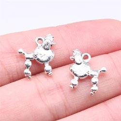 Wysiwyg-犬の形をした20個のチャーム,15x14mm,アンティークシルバーメッキ,アンティークブロンズ,ジュエリーの製造