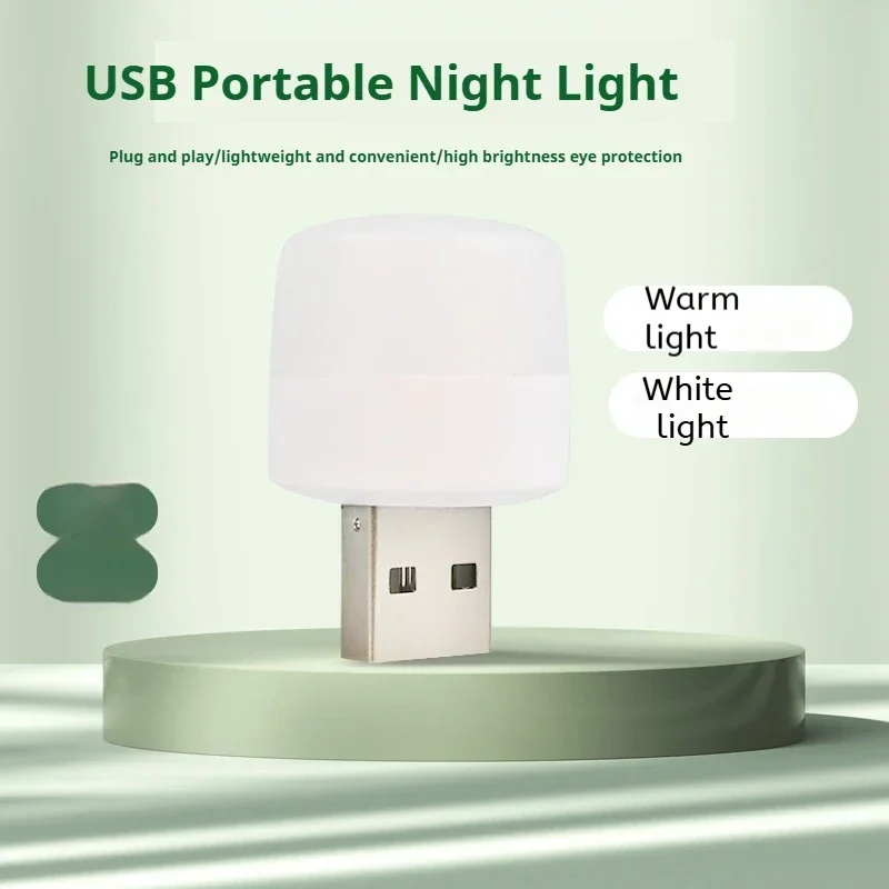 USB Night Light LED Bedside Lamp Energy Saving Eye Care Lamp for Kids Adults Warm White Light for Bedroom and Home