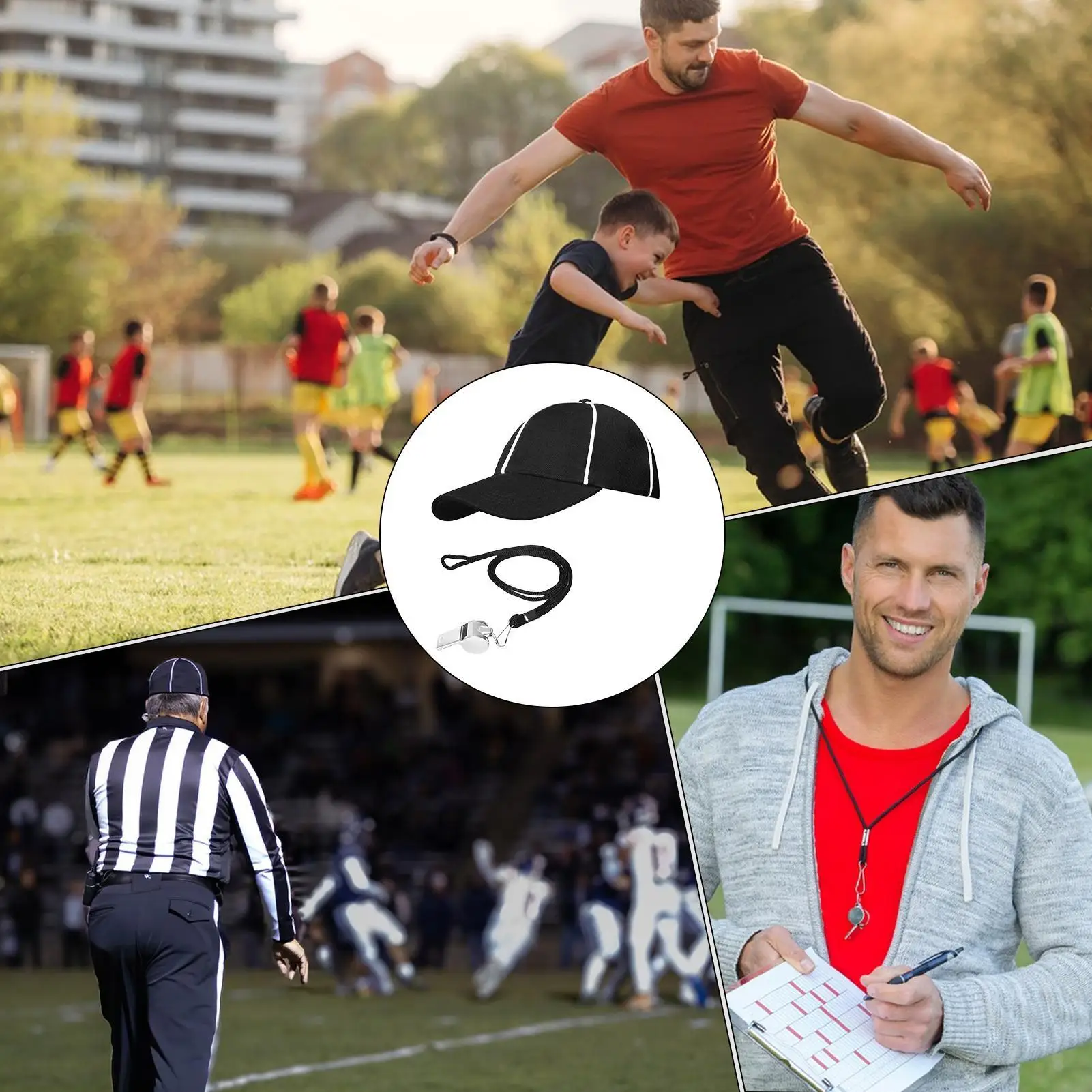 اكسسوارات الحكم للنساء مقاومة للتآكل الحكم صافرة وقبعات للرجال النساء الشباب المراهقين البيسبول كرة السلة كرة القدم