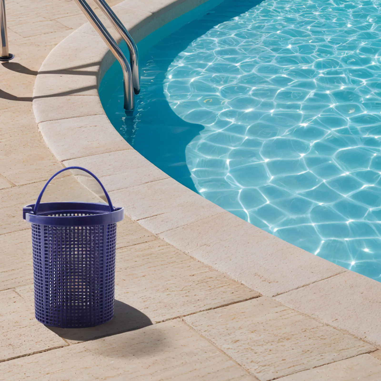 Pool Strainer Basket with Handle for DuraGlass II and For MaxiGlass Pump Replacement C10833P Part to Trap Dirt and Debris