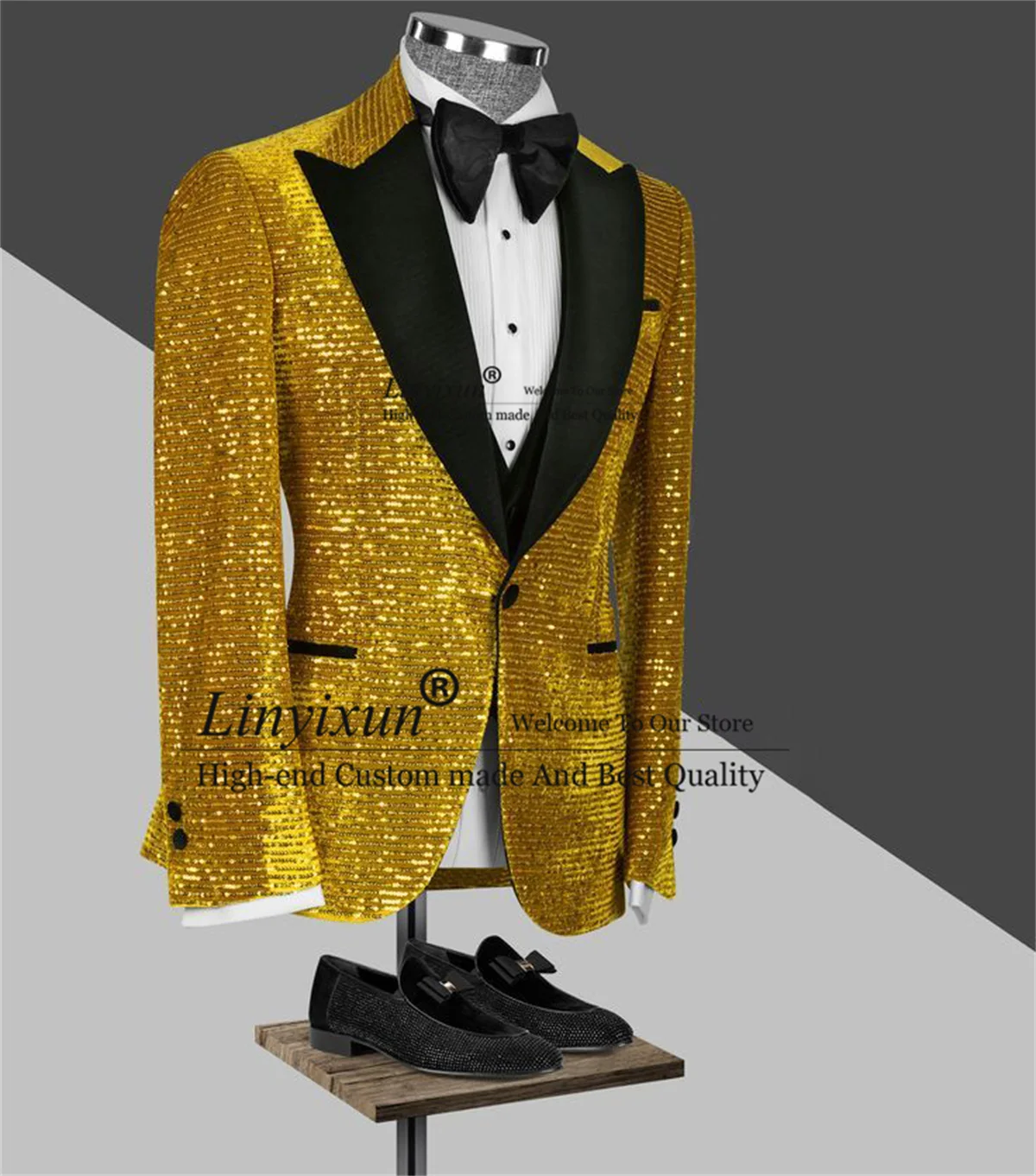 Glitter Sequins Wedding Suits For Men Fashion Male Prom Party Blazers 3 Pieces Sets Groom Tuxedos Slim Fit Costume Homme Marrige