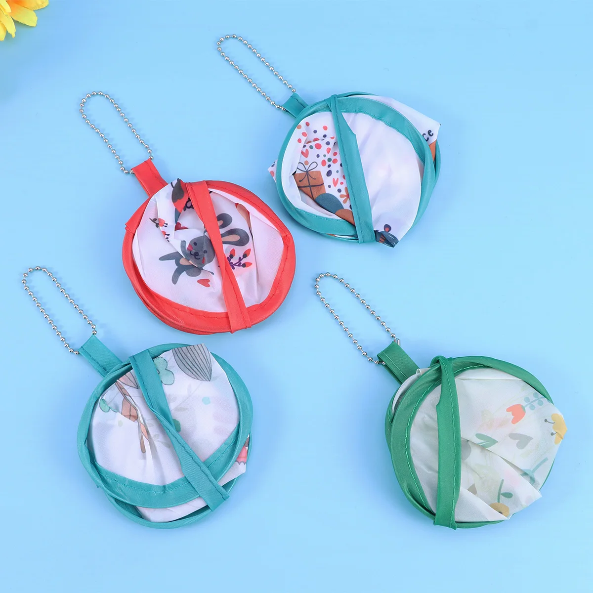 4 Pcs Fans Memory Wire Foldable Cartoon Pattern Summer Party Supplies Decoration Souvenir for Wedding Beach