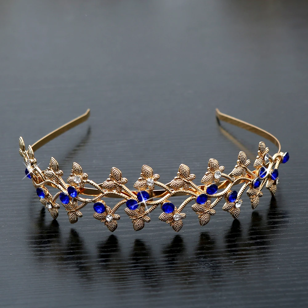 

1pc Exquisite Vintage Butterfly Shaped Hair Hoop Bands Korean Golden Wedding Bridal Accessories Headband Women Retro Crown Tiara