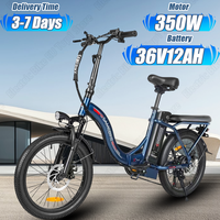 CY20 Folding Electric Bike 350W Brushless Motor 36V12AH Removable Lithium Battery E-Bike Adult City 20inch Tire Electric Bicycle