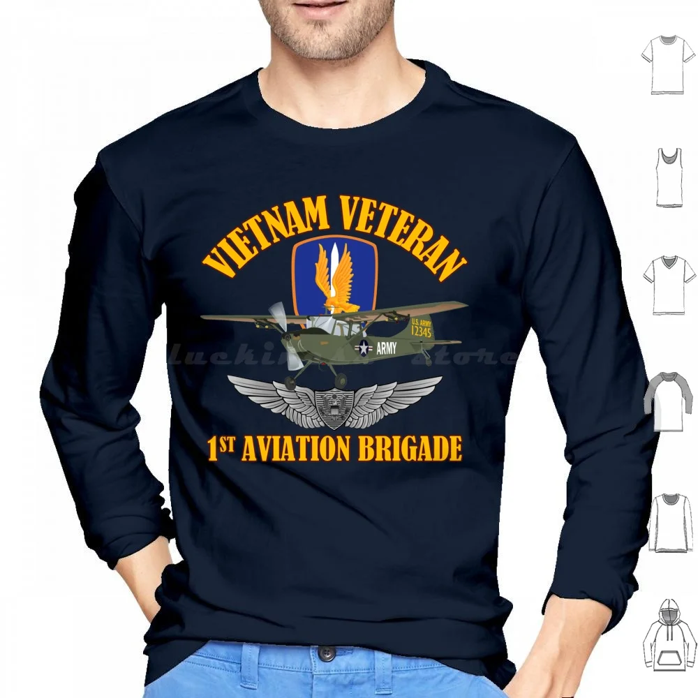 Vietnam-1st Aviation Brigade-O-1 Bird Dog Hoodie cotton Long Sleeve 1st Aviation O1 Bird Dog Army Aviation Airplane