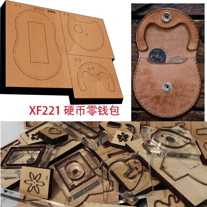 New Japan Steel Blade Wooden Die Coin purse Wallet Leather Craft Punch Hand Tool Cut Knife Mould XF221