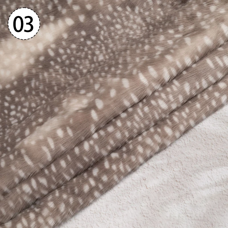 

50*170cm Fluffy Fur Cloth 2cm Leopard Deer Print Faux Fur Plush Fabric DIY Sewing Apparel Doll Hair Stage Performance Costumes