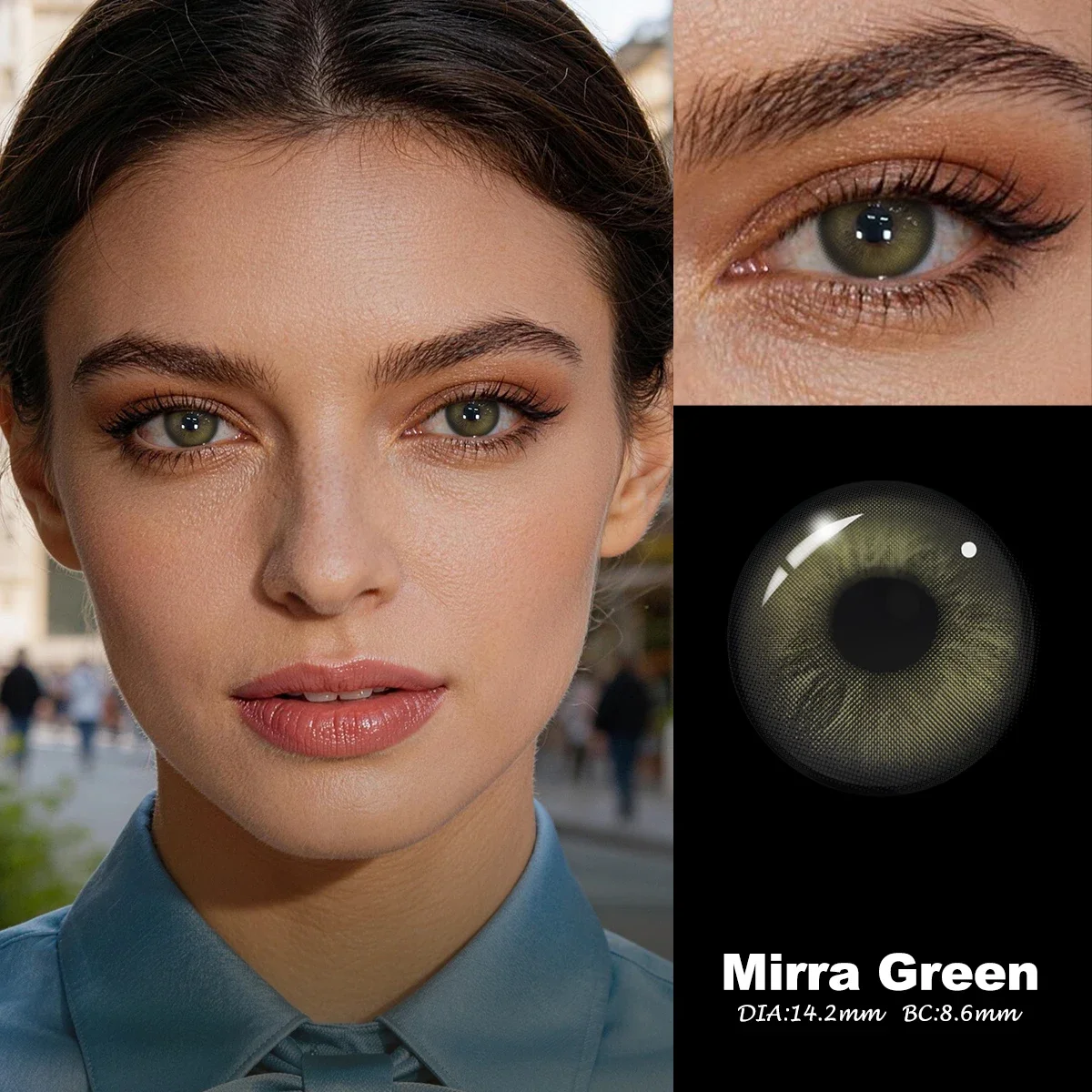 Lalens 14,5mm Farbige Kontaktlinsen für Kurzsichtigkeit Braun 6 Monate Nutzung Weiche Natürliche Augen-Schönheitsfarbkontaktlinsen für Tägliches Kosmetik-Make-up – Detail 8