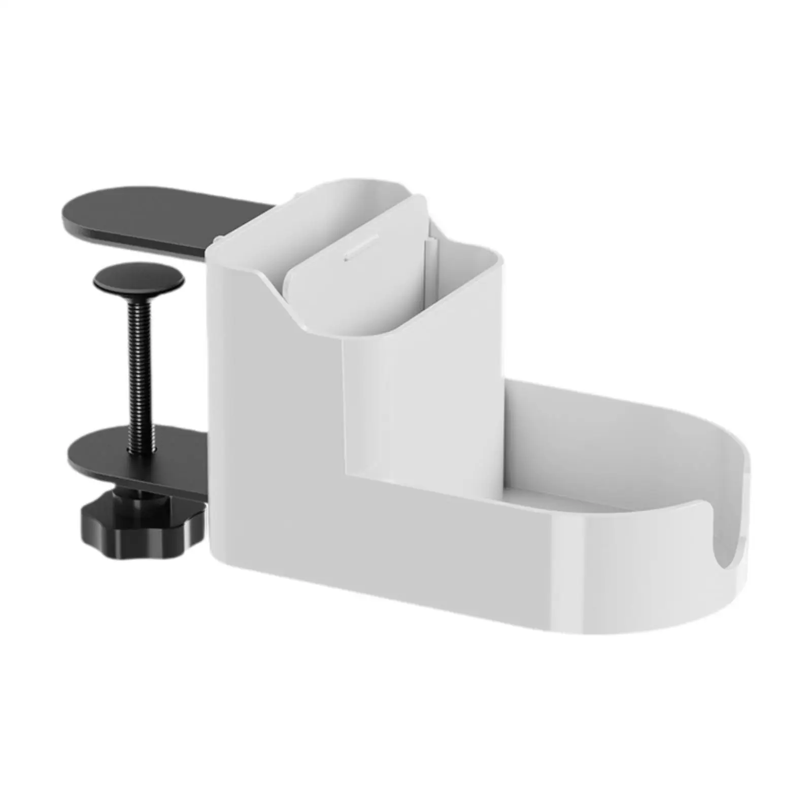 Desk Phone Holder Adjustable Table Clamp Bottle Holder Remote Holder Storage Box Desk Cup Holder for Office Gaming Desk Home