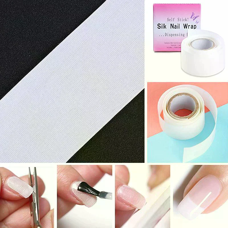1 Roll Repair Nail Silk UV Gel Building Fiber French Manicure Tools Nail Forms Extension Tips Adhesive Stickers Protect Nail