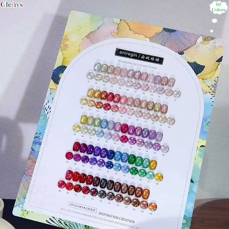 

Glenys 60 шт. * 15 мл гель-лак для ногтей «кошачий глаз», сетка красного цвета, популярный погружной гель, цветная карта, набор лаков для маникюрного салона