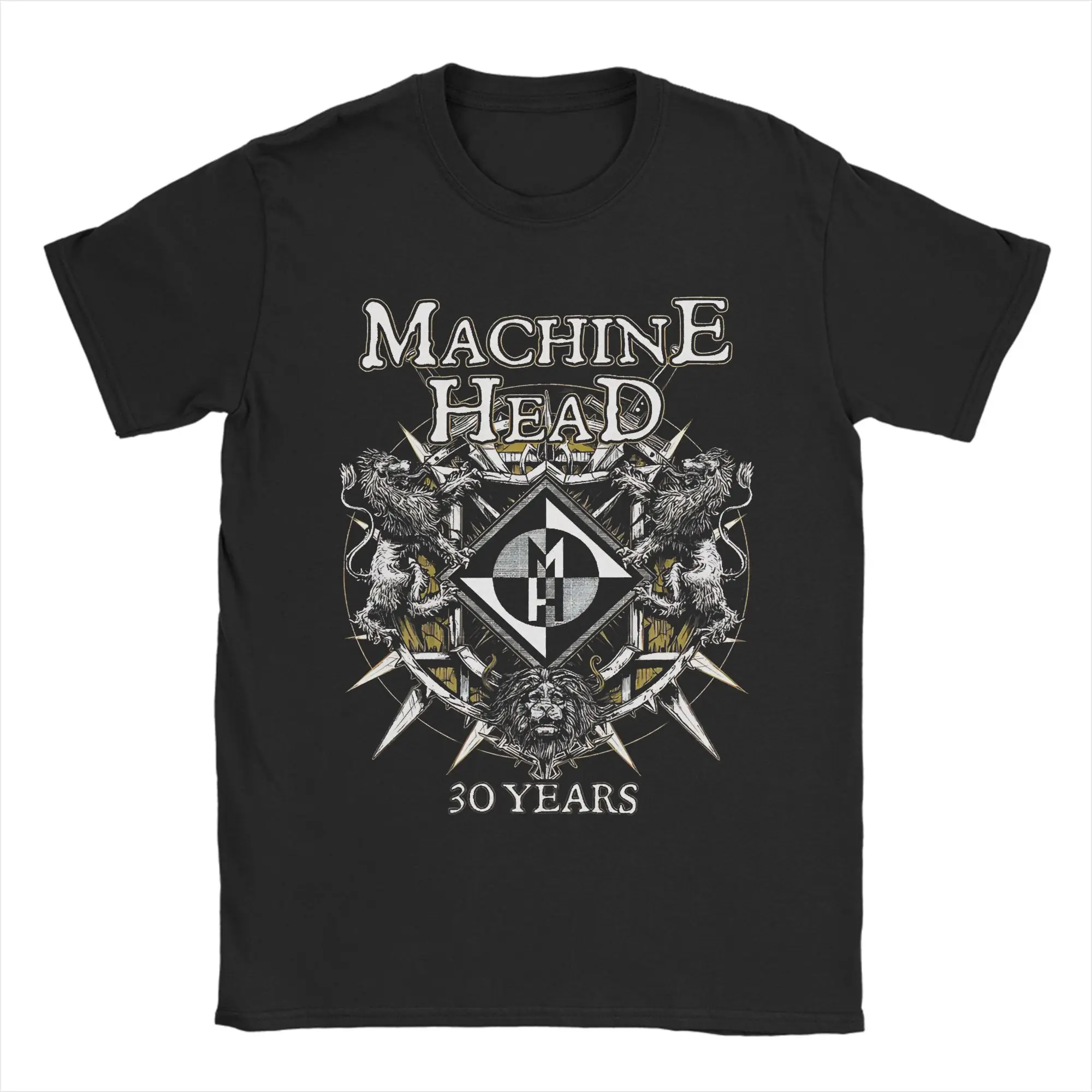 Oversized T Shirt Machine Head Lion 30 Years Pure Cotton T-Shirts  Novelty Tshirt for Male Summer Y2K Short Sleeve Top Tees