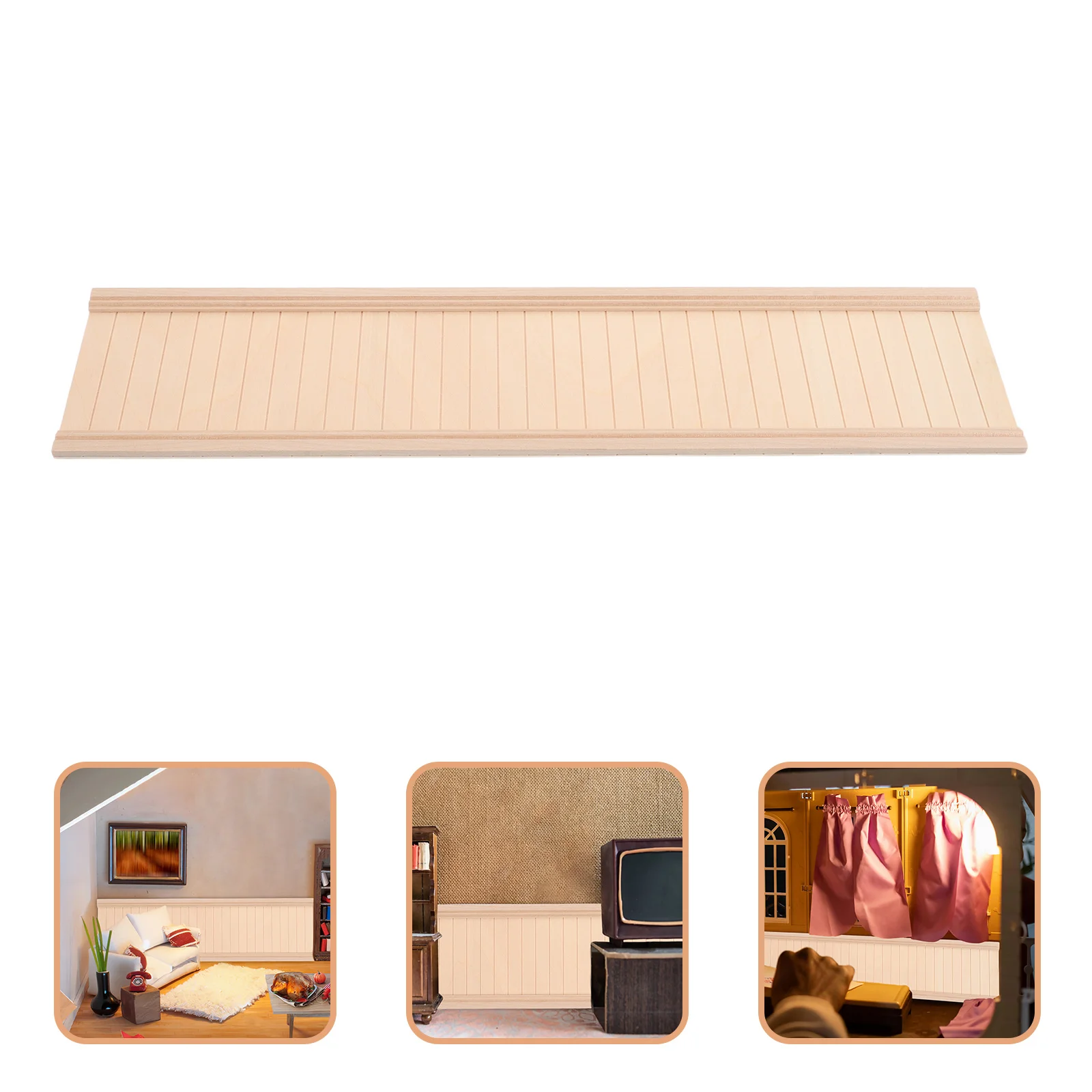 

Wooden Dollhouse Wall Paneling Skirting Board Realistic Design For Diy Miniature House Interior Trim Decor Accessories