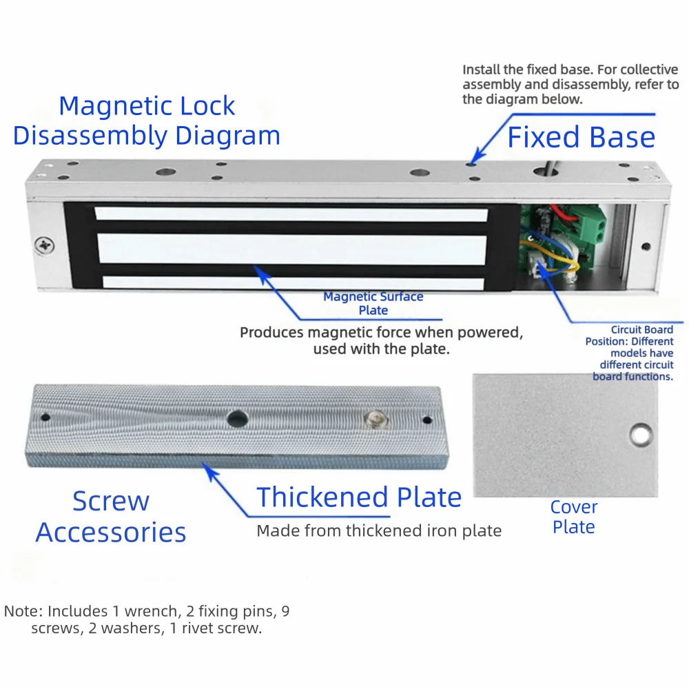 Picture 6: 60/280KG Holding Force Electric Magnetic Door Lock Magnetic 12V DC Electromagnet Lock Access Control System Exposed