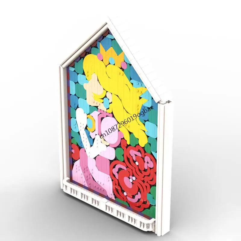 Nowy zestaw 1264 elementów, słynna seria Super Game, Księżniczka Peach, model Moc z efektem farby, puzzle do samodzielnego montażu, kreatywne pomysły, zabawka dla dzieci, prezent urodzinowy