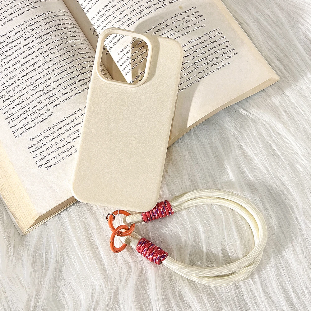 كاندي اللون الحبل الجلود قضية الهاتف آيفون 16 برو ماكس غطاء 15 13 12 برو 16 15 14 زائد للصدمات المضادة للانزلاق واقية