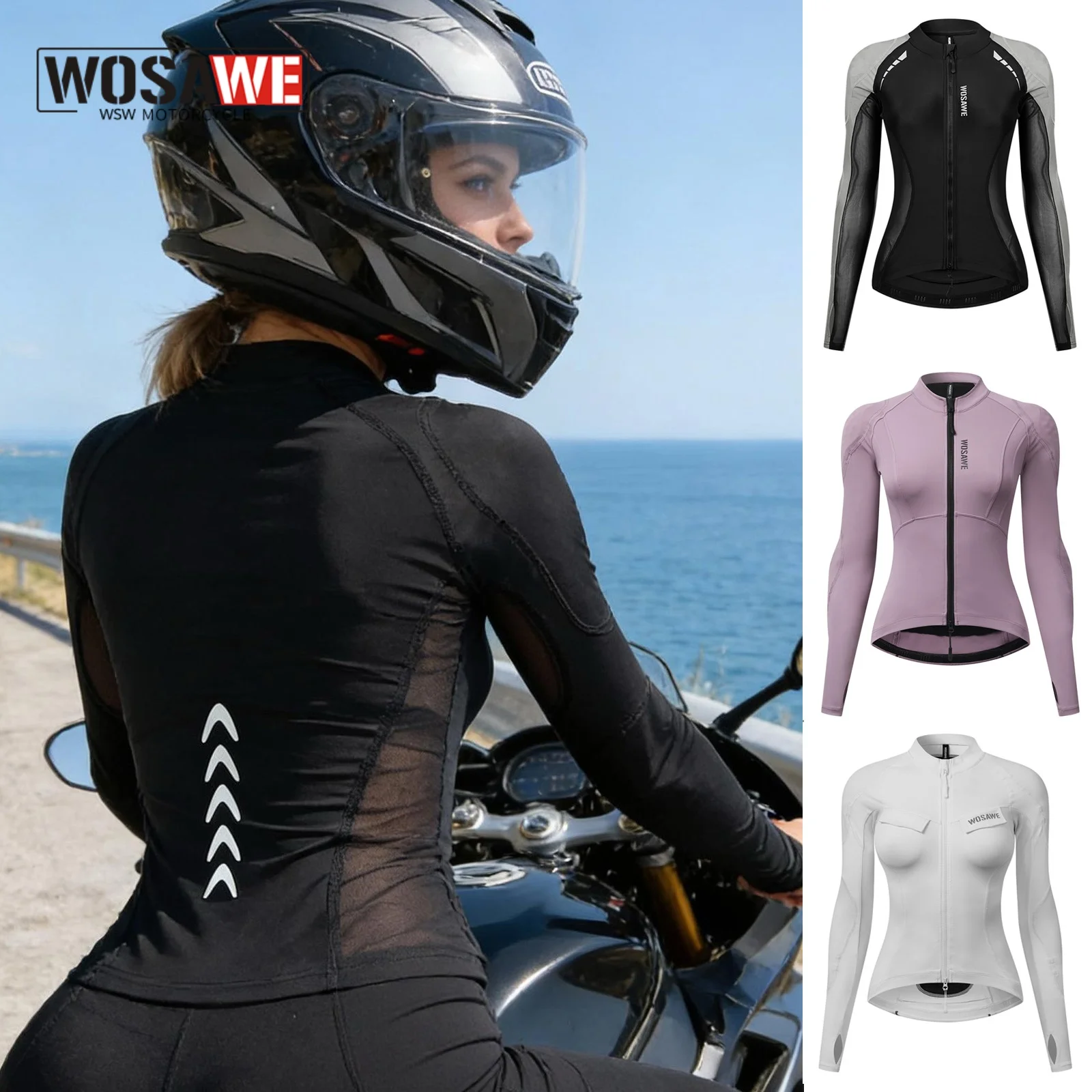 

Женская приталенная мотоциклетная куртка WOSAWE: летняя, сетчатая, дышащая, для велоспорта, повседневная, для активного отдыха
