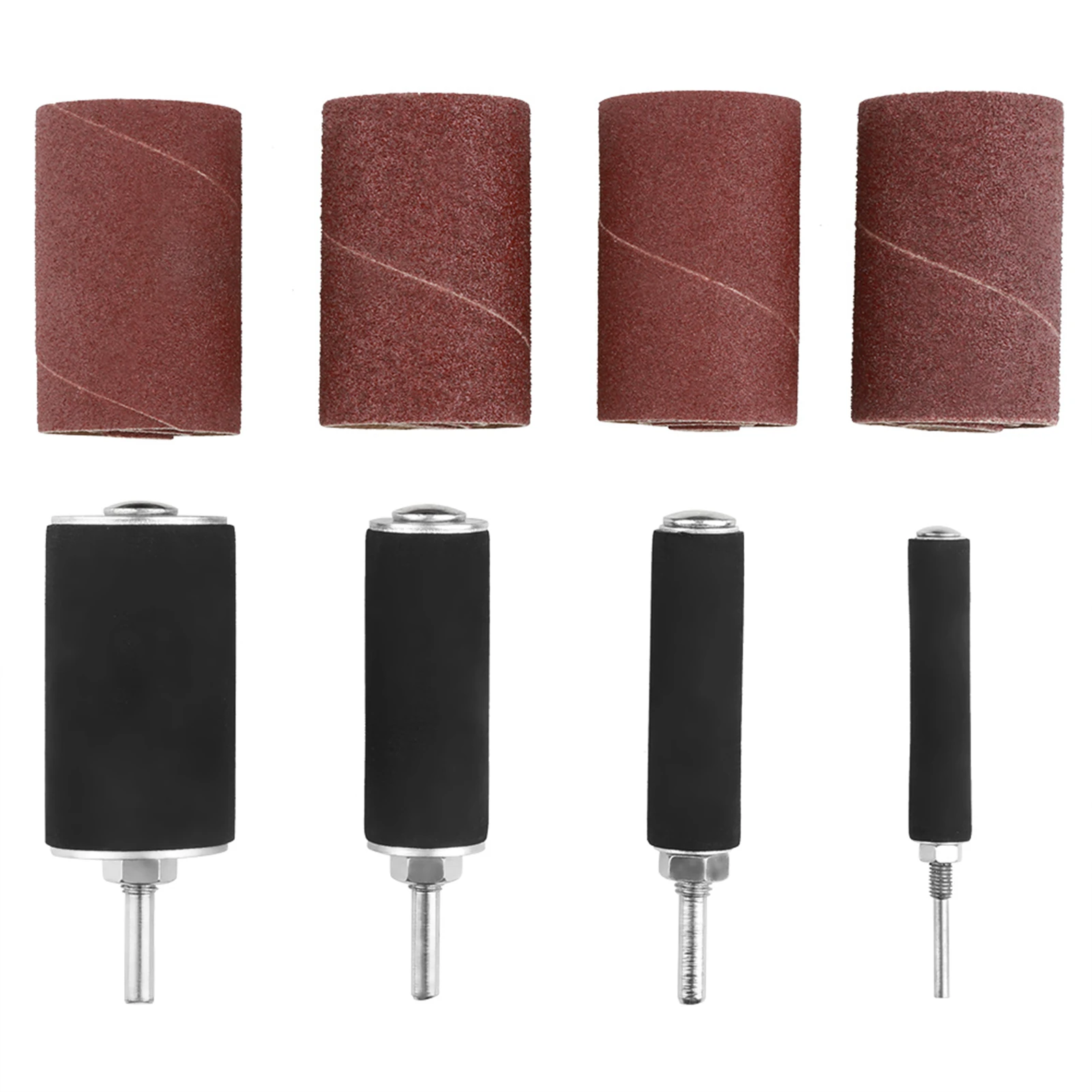 Abrasive Sanding Band Set Mandrel Included Spiral Slit Rotary Tool Sanding Bands Plastic Storage Case Metal Polishing