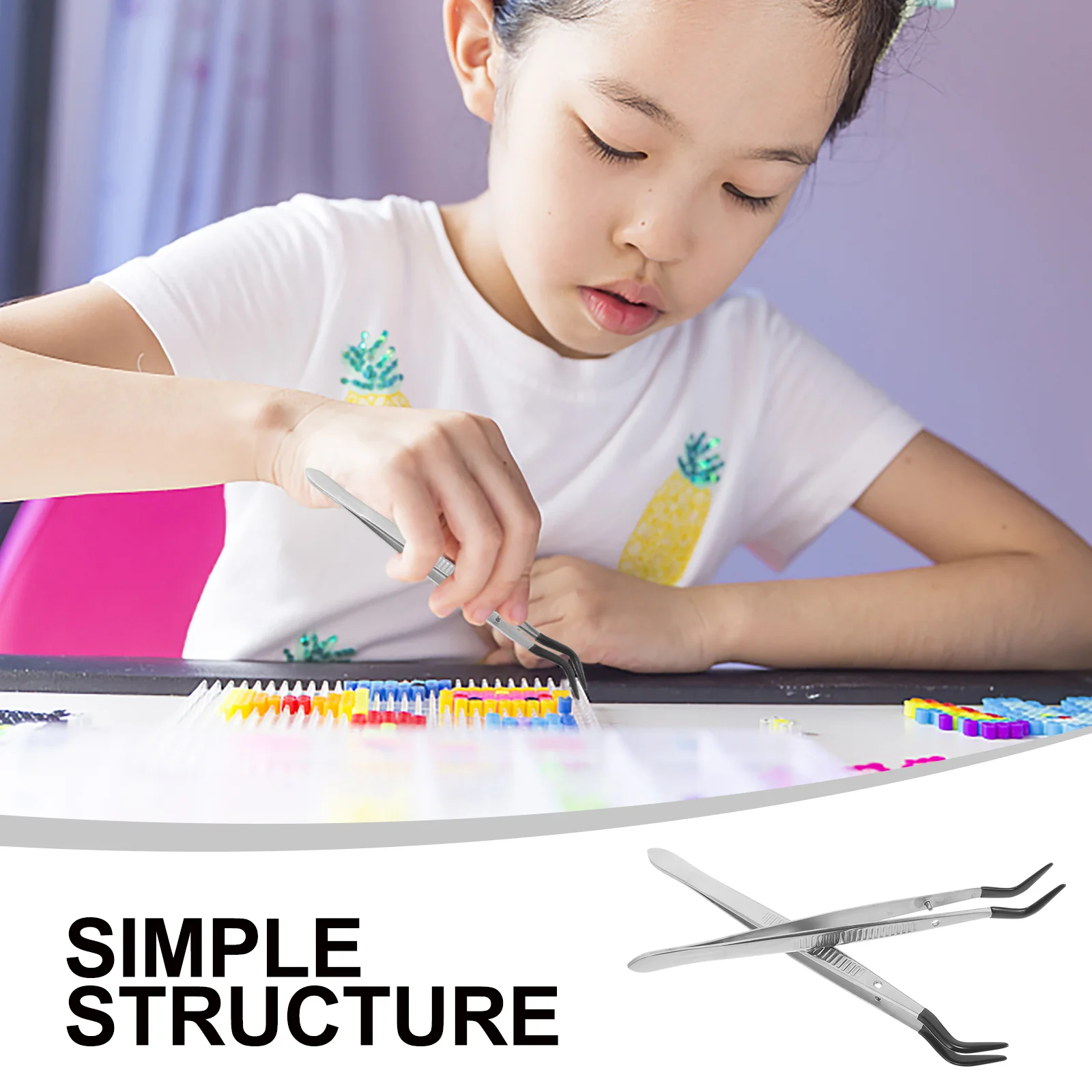 

2Pcs Rubber Tipped Bent Tweezers Multipurpose Craft Jewelry Coin Stamp Collector Stainless Steel Comfortable Grip