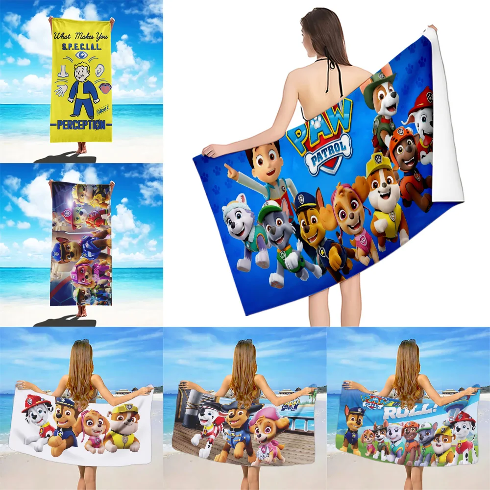 

P-Paw Patrol Beach Towel Microfiber Sand Free Quick Dry Soft Sandproof Pool Towels Gift for Women Travel Gym Shower Camping