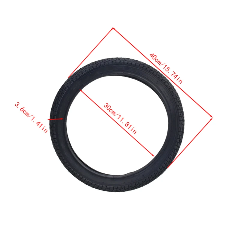 Premium 16X1.75 (47-305) Bike Tire Set, Includes Inner Tube and Outer Tire for Bicycle or E-Bike