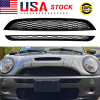 Compatible with BMW MINI Cooper S R50 R52 R53 2002-2006 Front Bumper Upper & Lower Grille Glossy Black Honeycomb Mesh Grills