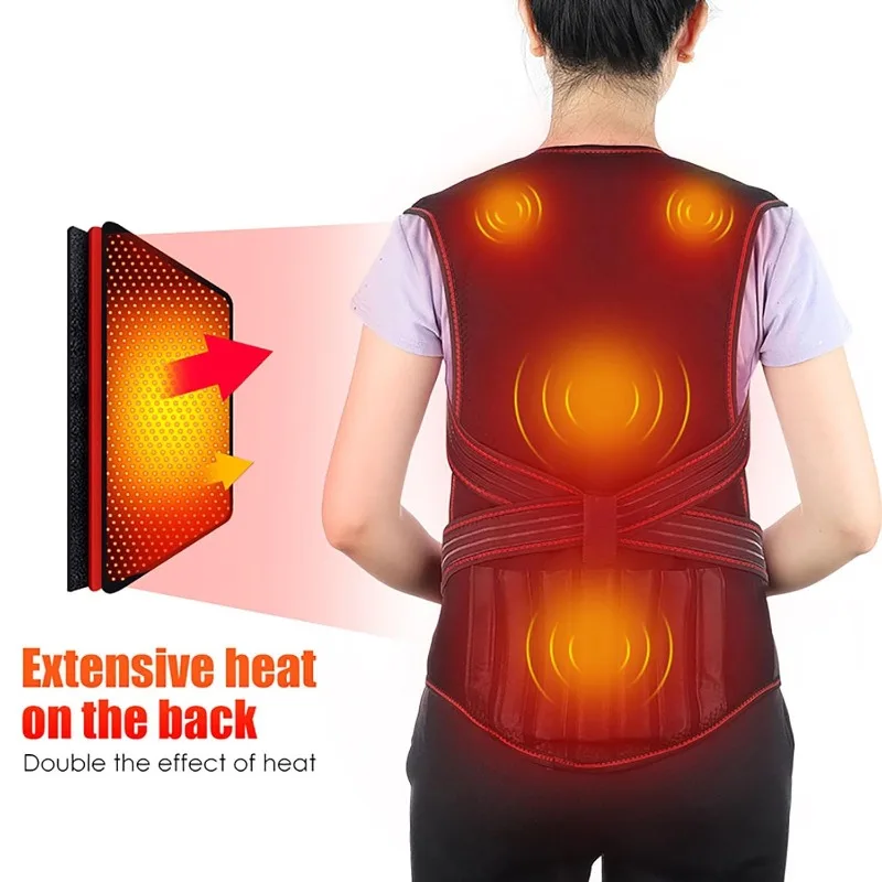 118 Magnets Belt Self-heating Therapy Belt Protector Relieve Shoulder Soreness Warm Back Shoulder Vest Back Brace Back Corrector