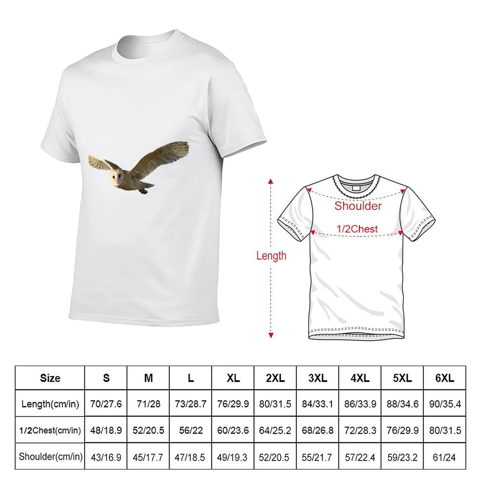 تي شيرت Barn Owl تي شيرت مطبوع تي شيرت قطني للرجال 100% تي شيرت