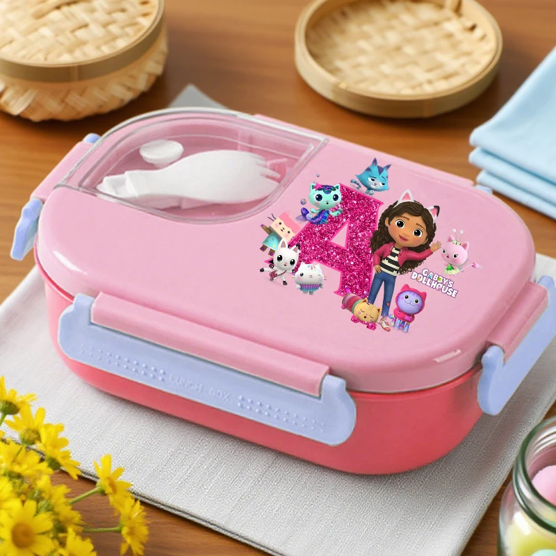 

Gabby Dollhouses Stainless Steel Insulated Lunch Box kids Girls Portable Bento Box lunch case Food Container anime Toast Boxes
