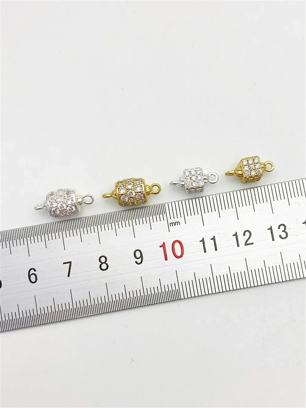 14K Gold Micro-inlaid Zircon Hollow Double Hanging Ball Connection Pendant DIY Handmade Bracelet Necklace Material Accessories