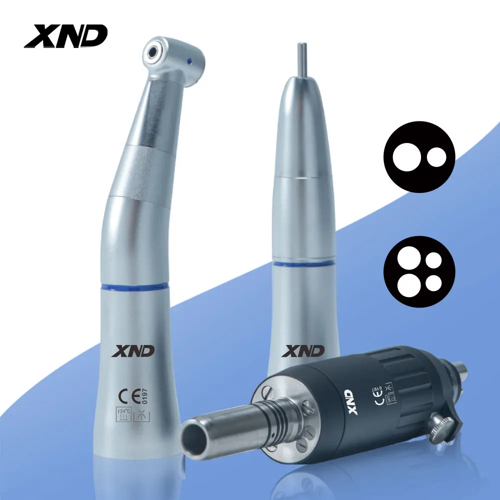 XND Dental Low Speed Handpiece Set Internal Water Spray Contra Angle Straight Handpiece Adjust Water Air Motor Polishing Tool