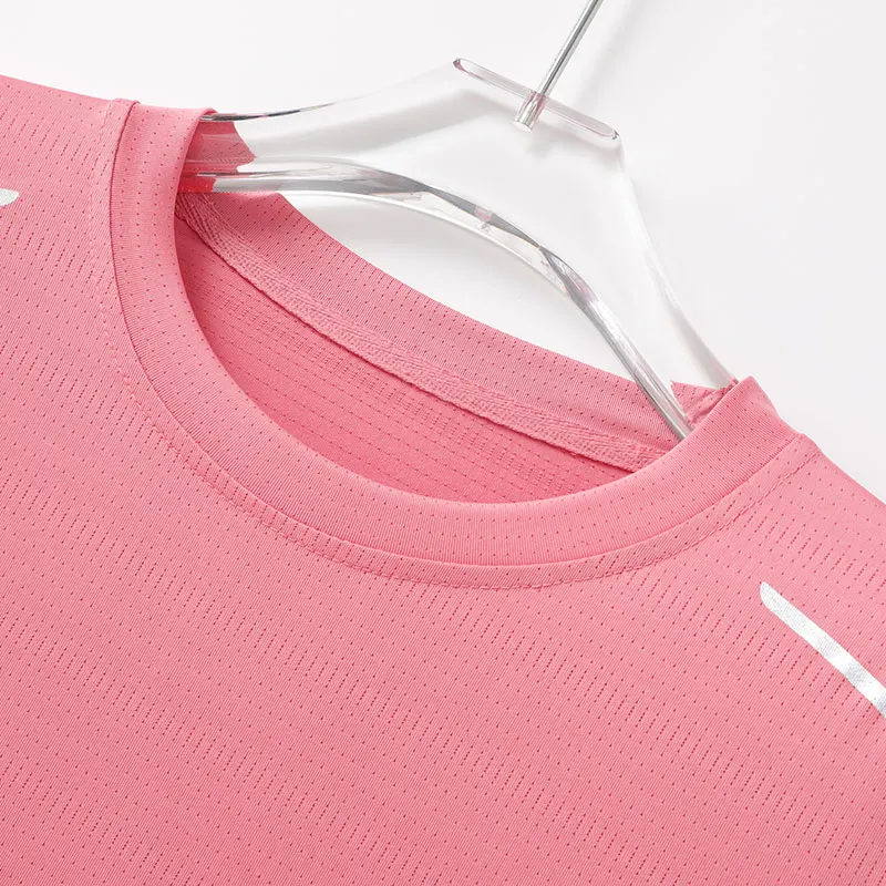 Women Quick-Drying Running T-Shirt Ice Silk Reflective High Elastic Breathable Running Sports T-Shirt Summer Cool Short Sleeves view 5