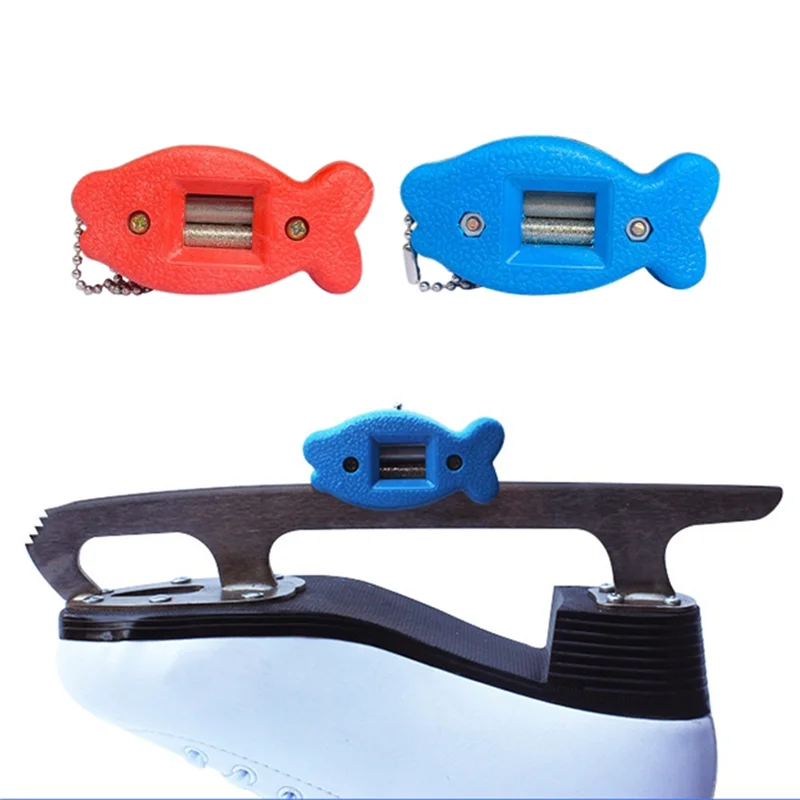

AU13-Ice Skate Double Side Sharpener Portable Hanging Ice Hockey Shoe Blades Sharpener Ice Skate Parts Blue