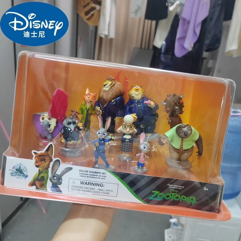 

Оригинальные фигурки Disney, 10 шт./лот, ПВХ, Zootopia, милая мультяшная роскошная фигурка, аниме, настольный орнамент, игрушки, подарки-сюрпризы