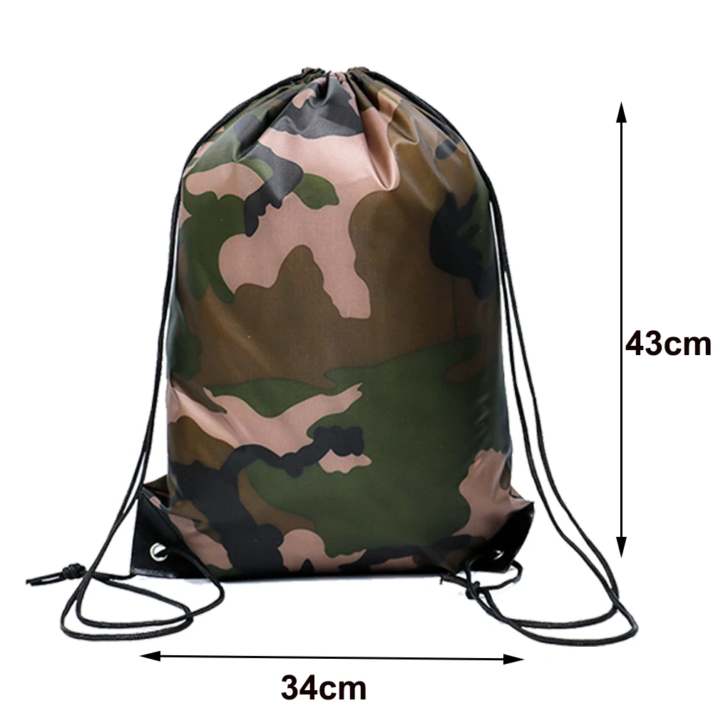 5-50pcs Camouflage Pattern Drawstring Bags Backpack Bag Green Brown Black Olive Military Camo Woodland Army Sport String Bag