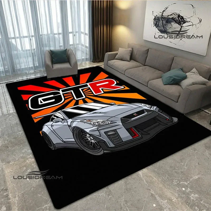 GTR racing retro printed carpet living room bedroom carpet balcony bathroom non-slip door mat photography props birthday gift