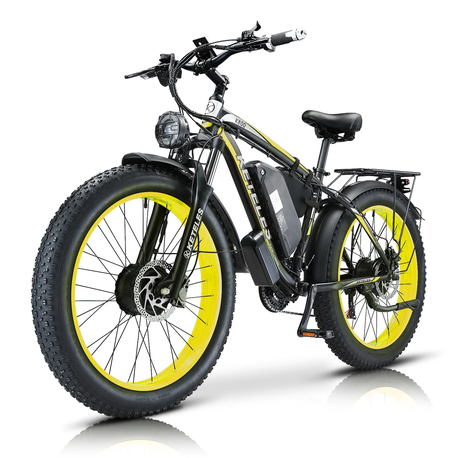 Keteles K800 Dual Motor 2000W 23ah Elektrische Fiets Aluminium Power Assisted Fiets Olie Rem Sneeuw Auto Dikke Band