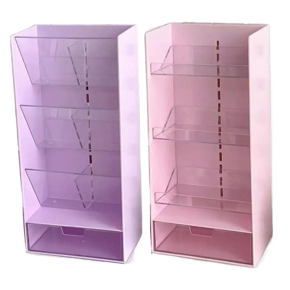 

Durable 6 Compartments Plastic Desk Organizer 3 Tier Large Capacity Pencil Holder Drawer Sturdy Stationary Storage Rack Makeup