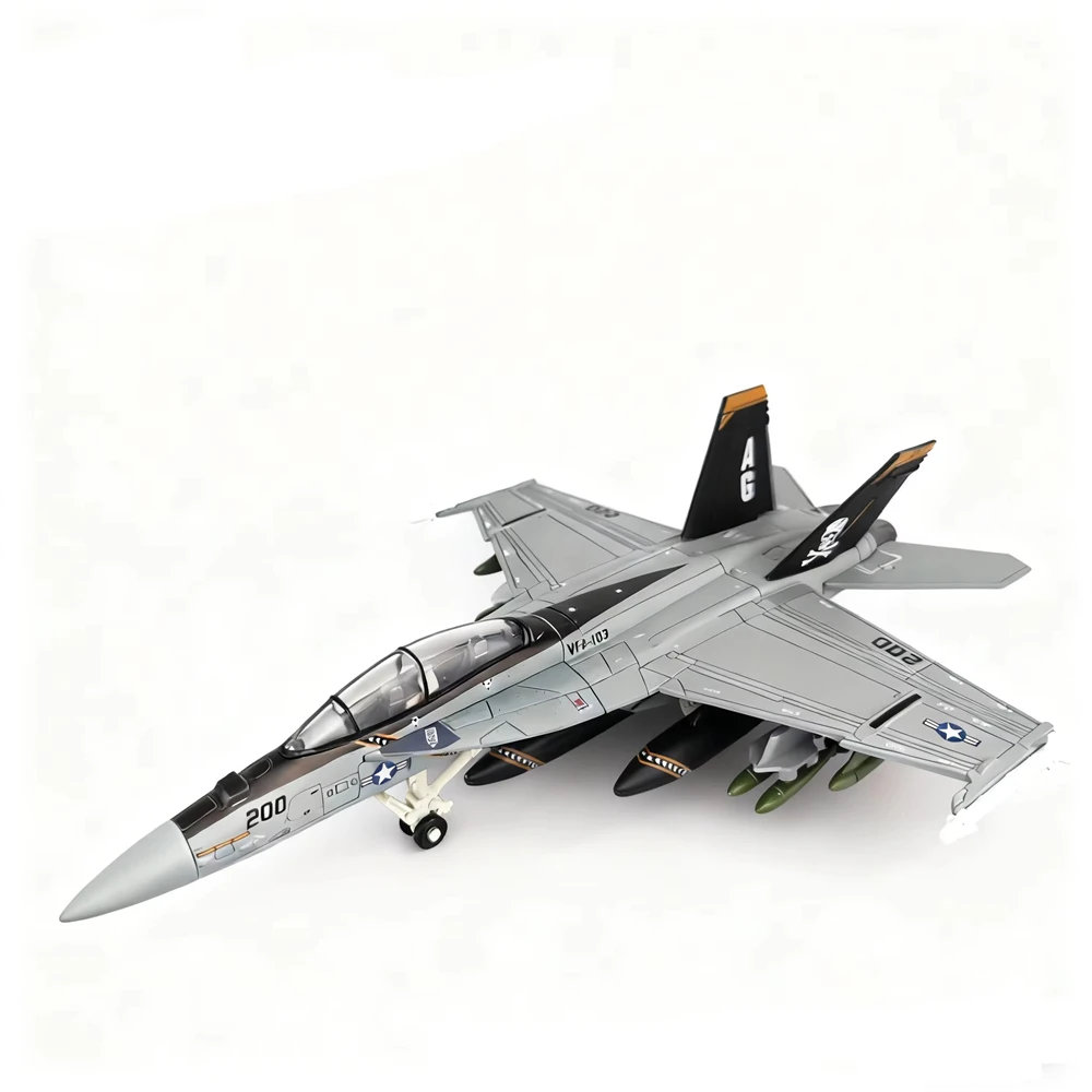 1:72 Scale Replica F18 F-18 VF103 Grumman Tomcat Super Hornet F/A-18F Pirate Flag Fighter US Navy Plane Military Model Toy