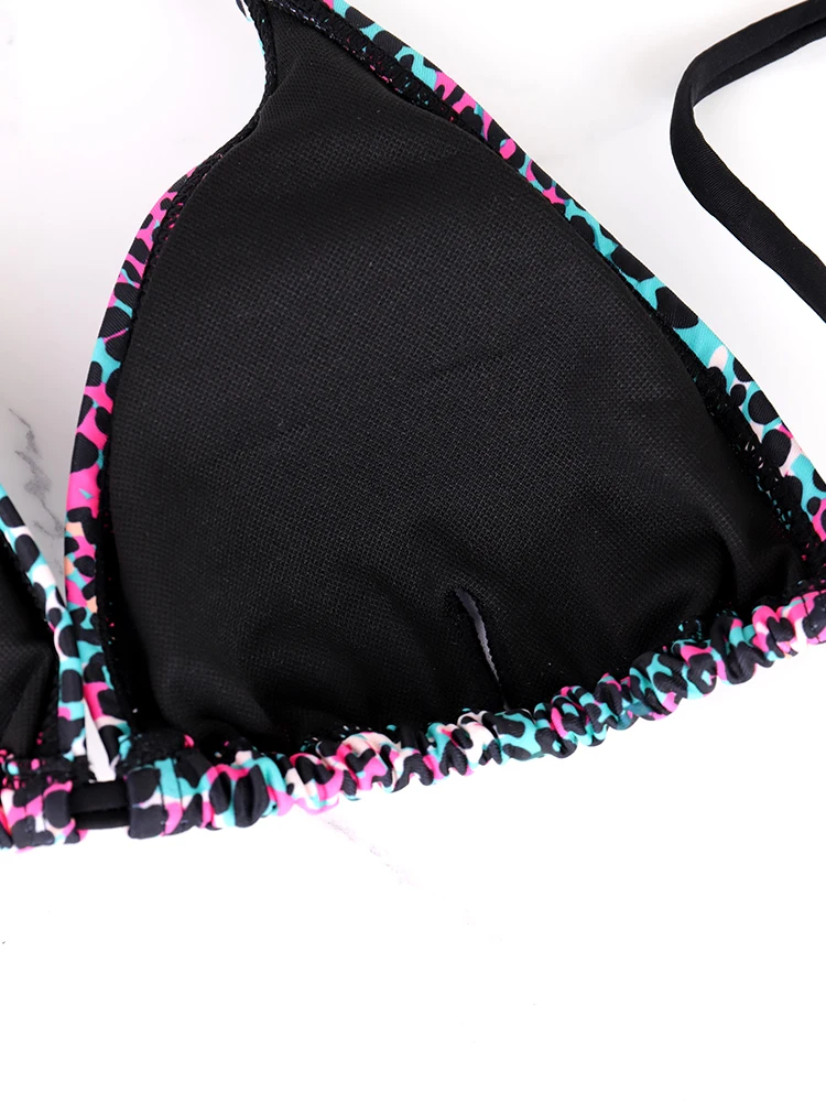 Two-Piece Women's Split Bikini Set Summer Strappy And Lace-Up Colorful Polka Dot Printed Lady's Bikini Beach Vacation Swimsuit - Image 4